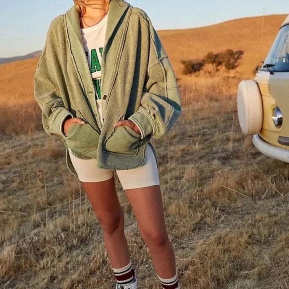Free People Jordan Jacket- Green Size Small